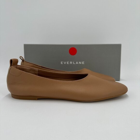 Everlane The Italian Leather Day Glove Flats in Caramel size 8.5 Women's Career - Picture 1 of 4
